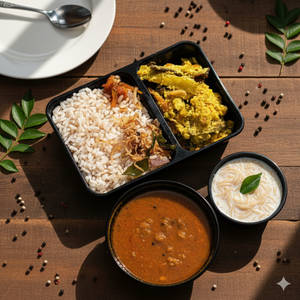Red Rice + Thoran + Pickle + Sambar + Avial + Payasam