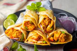 Chicken Tikka roll with Egg Roll                        