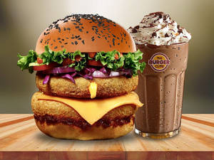 Double Cheese Veg Club Burger +triple Chocolate Shake