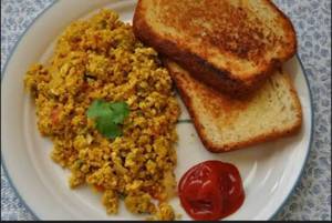 Egg Bhurji With Bread [ 2 Egg, 3 Bread ]