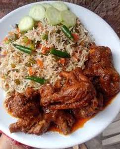 Egg Fried Rice With Chicken Kosha[2Piece]