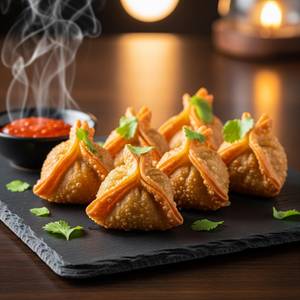 Darjeeling wheat chicken pan fried momos [6 pieces]