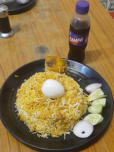 Egg Biryani With Cold Drinks