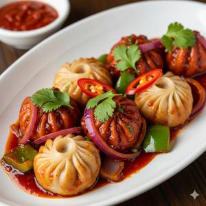 Veg chilli garlic momos