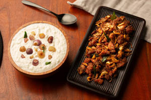Curd Rice With Kozhi Varattiyathu