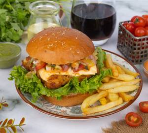 Spicy paneer burger
