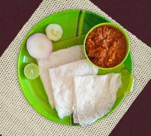 Coastal neer dosa with chicken sukka