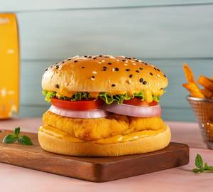 Cheesy Aloo Tikki Burger