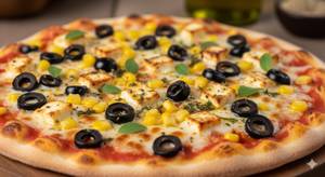 Olive Corn Paneer Pizza