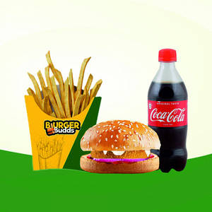 Aloo Tikki Burger + Fries + Coke