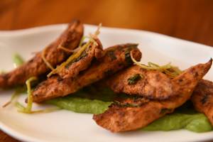 Harissa Spiced Grilled Chicken,Parsley Hummus