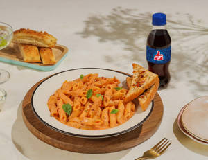 Classic Mixed Pink Pasta + Thums Up