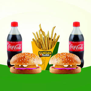 2 Aloo Tikki Burger + 1 Small Fries + 2 Cold Drink