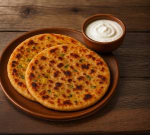 2 aloo paratha with curd