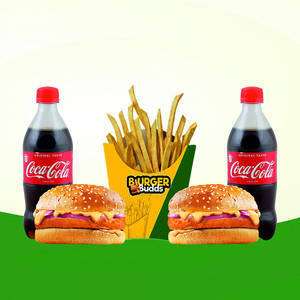 2 Budds Aloo Tikki Burger + 1 Small Fries + 2 Cold Drink