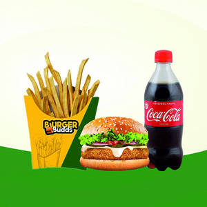 Veg Spicy Burger + Fries + Coke