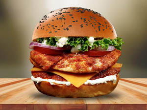 Double Chicken Cheese Club Burger