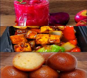 Masti Juice 350Ml+Paneer Chilli [9 Pieces]+Gulab Jamun (2 Pieces)           