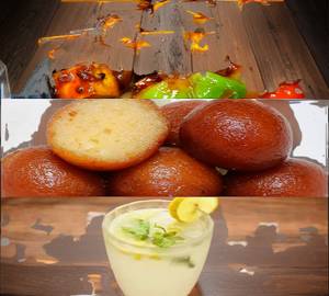 Litchi Blossom Juice 350Ml+Paneer Chilli [9 Pieces]+Gulab Jamun (2 Pieces)           