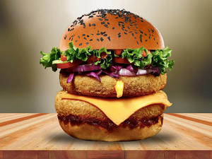 Double Cheese Veg Club Burger