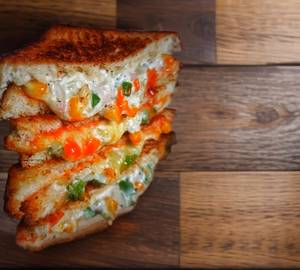 Corn cream cheese sandwich