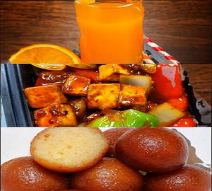 Mixed Fruit Masala Juice 350Ml+Paneer Chilli [9 Pieces]+Gulab Jamun (2 Pieces)           