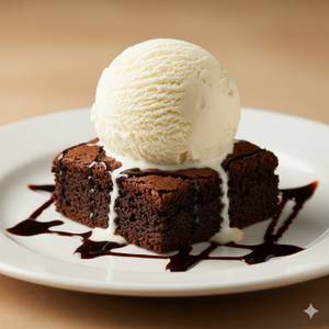 Brownie With Ice Cream (Vanilla)