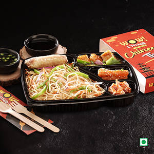 Veg Thali - Veg Hakka Noodles With Chilli Paneer