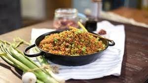 Schezwan egg fried rice