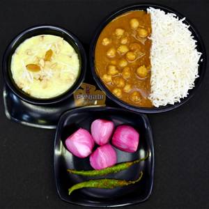 Chole Chawal Bowl + Kesariya Kheer