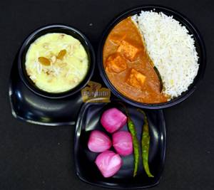 Kadhai Paneer Rice Bowl + Kesariya Kheer