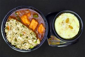 Chilli Paneer Gravy + Fried Rice Bowl + Kesariya Kheer