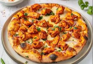 Extra spicy chicken pizza
