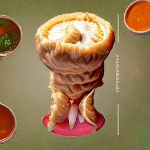 Cheese volcano kulhad momos