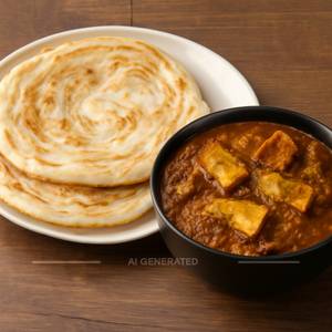 Kerala Combo- Paneer Chettinad + 2 Kerala Parotta
