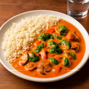 Red Thai Curry With Cauliflower Rice - Keto