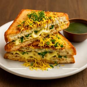 Sev Puri Cheese Toast Sandwich