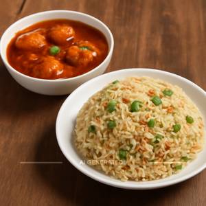 Chicken Manchurian Rice (served With Gravy)