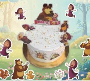 Eggless Masha & Bear Cake [500 Gm]