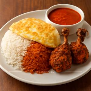 Chicken Dream Soft Heaven Rice (served With Gravy And 2 Pc. Lollypop Masala)