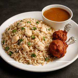 Chicken Dream Rice (Served With Gravy And 2 Pc. Lollypop)