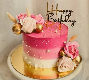 Valentines Day Special Pink White Colour Chocolate Brownie Cake [1Kg]