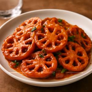 Veg Crispy Lotus Root In Sriracha And Basil Sauce 