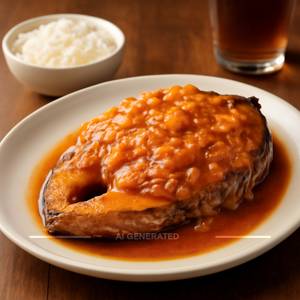 Fish Steak Crab Sauce (Pomfret)