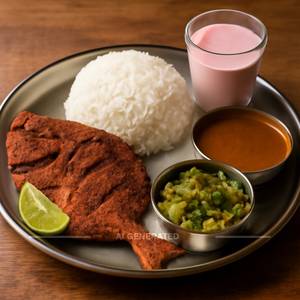 Pomfret Fry Thali