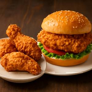 Crispy Chicken Wings (3 Pcs) + Crispy Chicken Burger 1