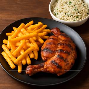Peri African Grilled Chicken With Cheddar Fries & Herb Rice