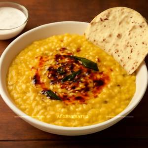 Dal Khichdi With Tadka (With Roasted Papad)