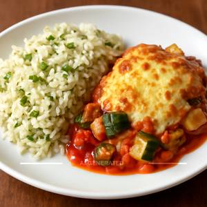 Jain Vegetable Parmigiano Reggiano, Parsley Rice
