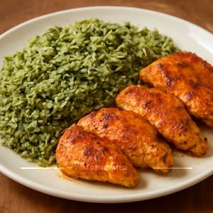 Spinach Rice With Pollo Paprika (Chicken)